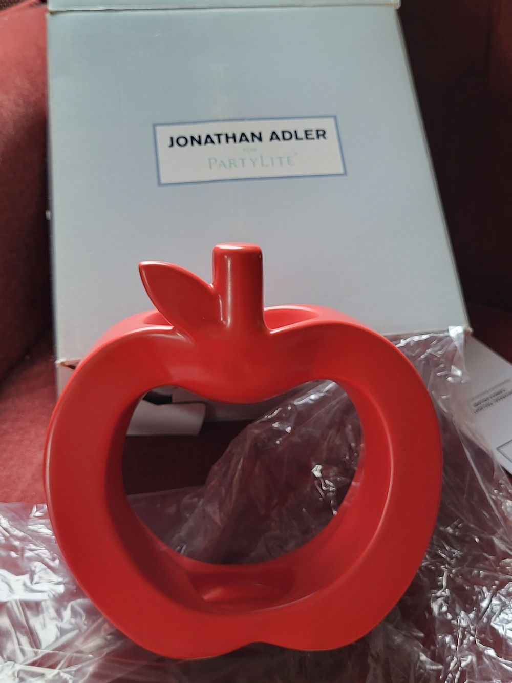 Partylite Discontinued Jonathan Adler Rare Glossy Red Apple Warmer